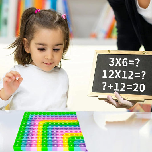 12x12 Math Pop Board for Kids - Interactive Multiplication Table Chart with Poppable Bubbles, STEM Sensory Learning Toy, Classroom & Homeschool Tool, Stress Relief Game, CPC Certified(1PC)