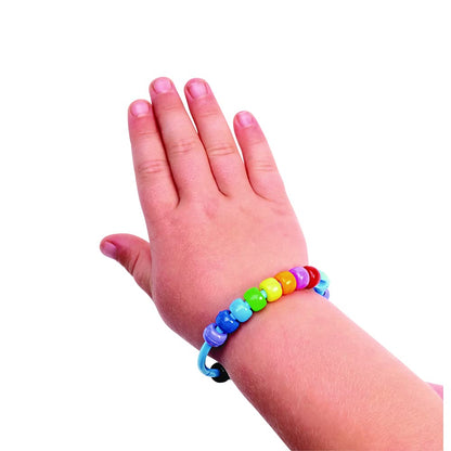 Bead & Bracelet Kit, 1 lb of Beads in 10 Colors, 24 Bracelets, Threading, Kids Beads, Friendship Bracelets, School Supplies, Art Supplies, Craft Projects, Beads for Children, Pony Beads