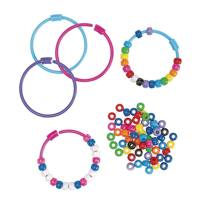 Bead & Bracelet Kit, 1 lb of Beads in 10 Colors, 24 Bracelets, Threading, Kids Beads, Friendship Bracelets, School Supplies, Art Supplies, Craft Projects, Beads for Children, Pony Beads
