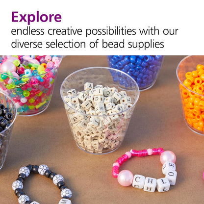 Bead & Bracelet Kit, 1 lb of Beads in 10 Colors, 24 Bracelets, Threading, Kids Beads, Friendship Bracelets, School Supplies, Art Supplies, Craft Projects, Beads for Children, Pony Beads