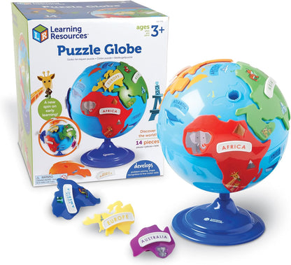 Puzzle Globe - Earth Montessori Toys, Preschool Classroom Must Haves, STEM World Puzzles, Educational Geography Games, Fine Motor Skills, Gifts for Boys and Girls