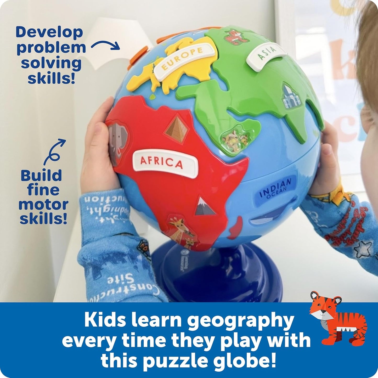 Puzzle Globe - Earth Montessori Toys, Preschool Classroom Must Haves, STEM World Puzzles, Educational Geography Games, Fine Motor Skills, Gifts for Boys and Girls