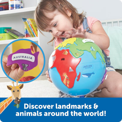Puzzle Globe - Earth Montessori Toys, Preschool Classroom Must Haves, STEM World Puzzles, Educational Geography Games, Fine Motor Skills, Gifts for Boys and Girls