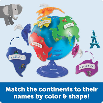 Puzzle Globe - Earth Montessori Toys, Preschool Classroom Must Haves, STEM World Puzzles, Educational Geography Games, Fine Motor Skills, Gifts for Boys and Girls