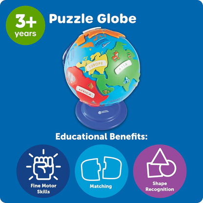Puzzle Globe - Earth Montessori Toys, Preschool Classroom Must Haves, STEM World Puzzles, Educational Geography Games, Fine Motor Skills, Gifts for Boys and Girls