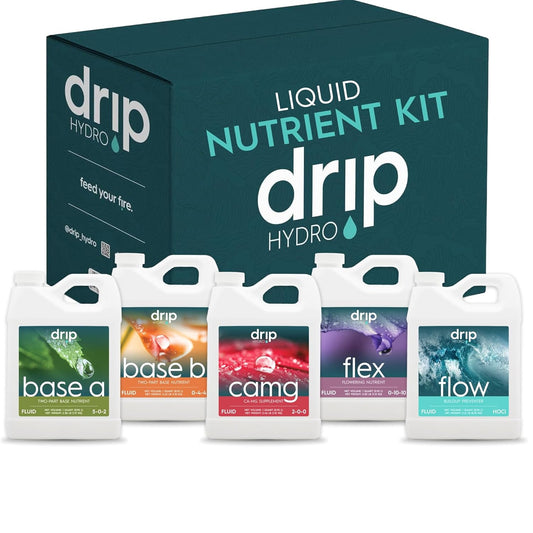 5-Part Nutrient Kit, Liquid Growth & Bloom Nutrition System, Base A, Base B, CaMg, Flex, Flow, Supports Growth to Bloom, pH Stable & Clean for Hydroponics, Soil and Coco, 5 Quarts Total