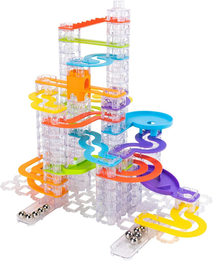 Trestle Tracks Deluxe Marble Run Set, 124-Piece Modular Marble Track, Toys for Kids, Marble Set, Girl and Boy Toys, Fun Toys for Ages 8-13+