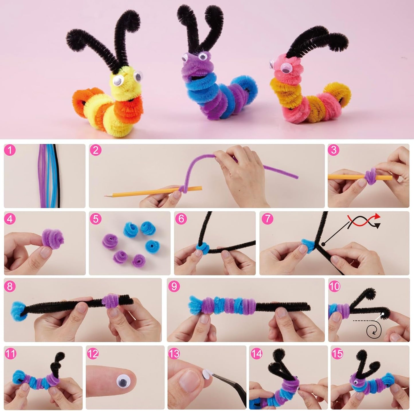 Pop Beads and Pipe Cleaners for Crafts, Arts and Crafts for Kids Ages 4-12