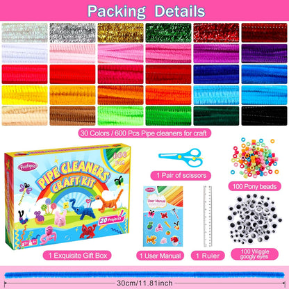 Pop Beads and Pipe Cleaners for Crafts, Arts and Crafts for Kids Ages 4-12