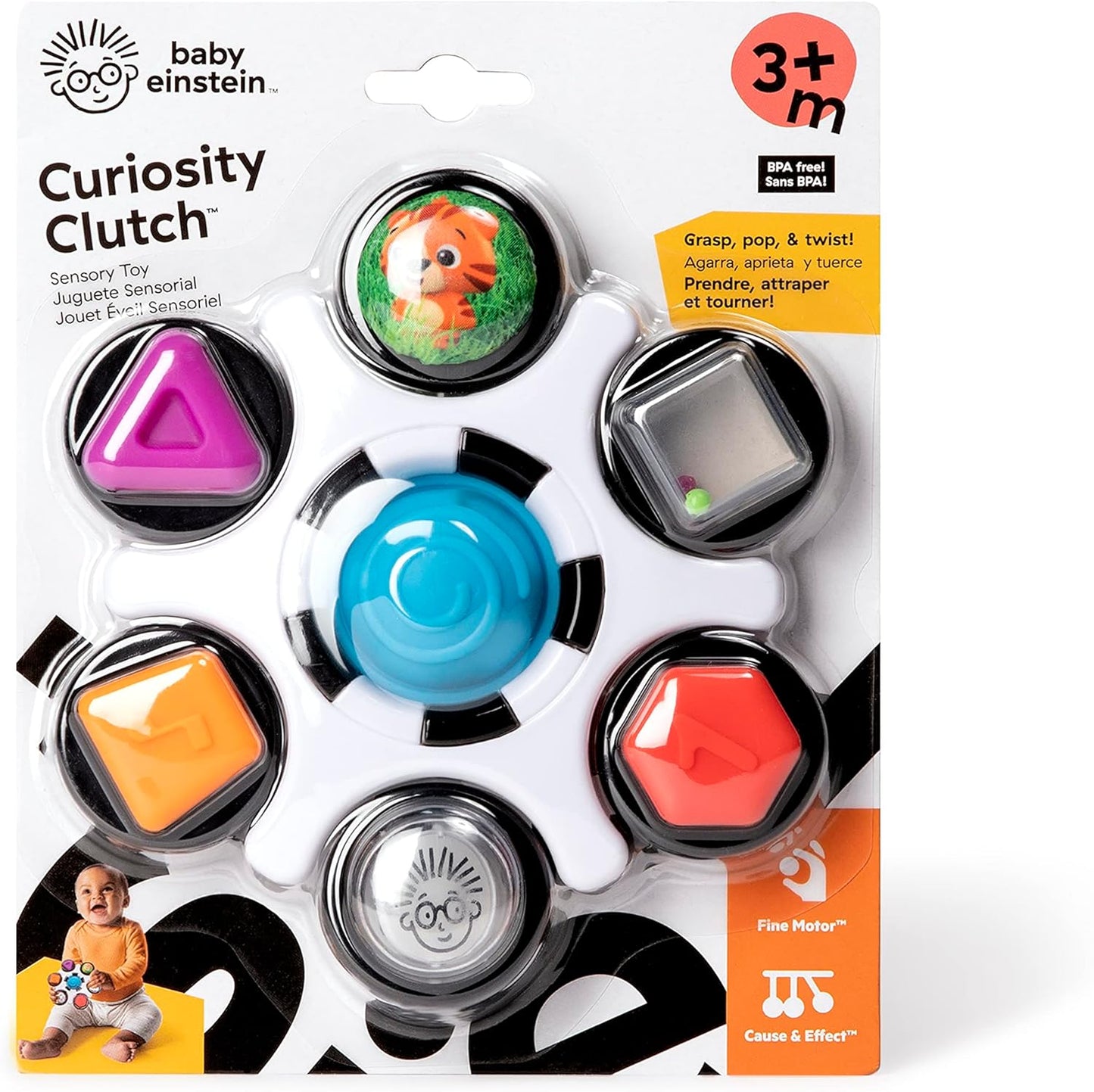 Octopus 3-in-1 Bubble Pop Dimple Fidget Toy and BPA Free Teether, Age 6 Months+