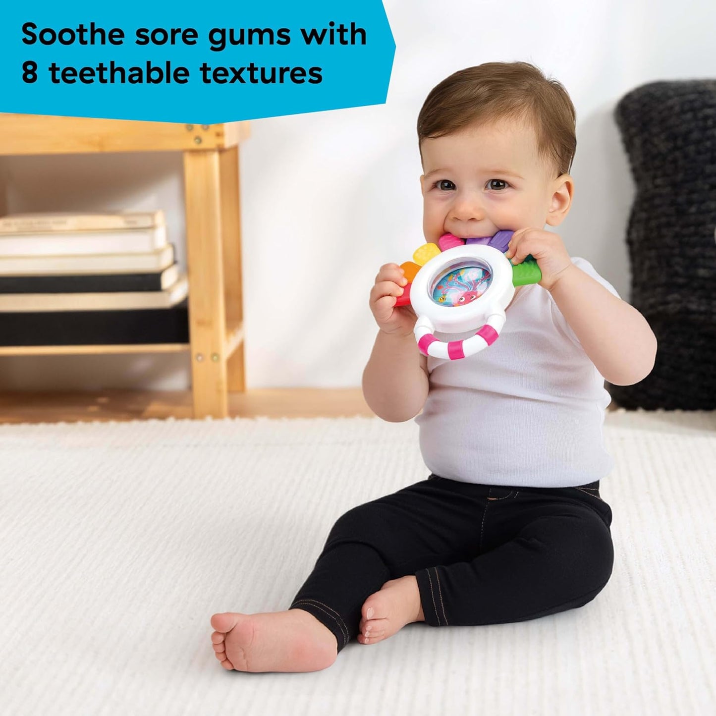 Octopus 3-in-1 Bubble Pop Dimple Fidget Toy and BPA Free Teether, Age 6 Months+