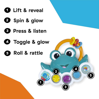 Octopus 3-in-1 Bubble Pop Dimple Fidget Toy and BPA Free Teether, Age 6 Months+