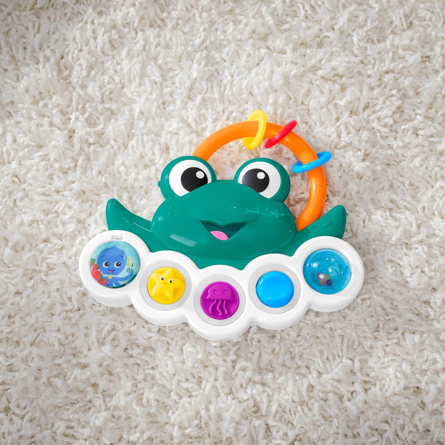 Octopus 3-in-1 Bubble Pop Dimple Fidget Toy and BPA Free Teether, Age 6 Months+