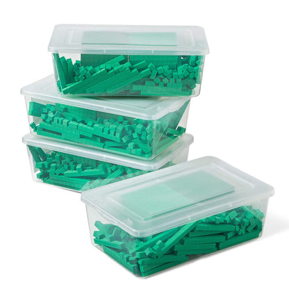 Green Foam Base Ten Blocks Complete Set, Place Value Blocks, Counting Cubes, Base 10 Math Manipulatives, Teacher Supplies for Math Classroom, Montessori Math Materials (Set of 644)