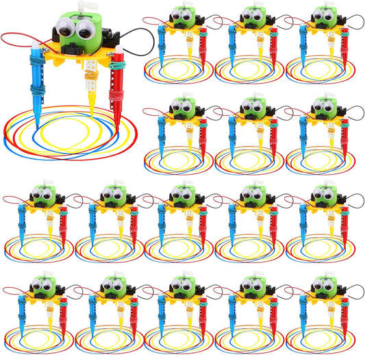 16 Pcs Doodling Robot Building Kits Stem Craft Kits for Kids 8-12, Stem Robotics Kit Toys Educational Robotics DIY Project for Classroom Activities Science Experiments and School Clubs
