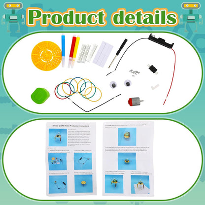 16 Pcs Doodling Robot Building Kits Stem Craft Kits for Kids 8-12, Stem Robotics Kit Toys Educational Robotics DIY Project for Classroom Activities Science Experiments and School Clubs