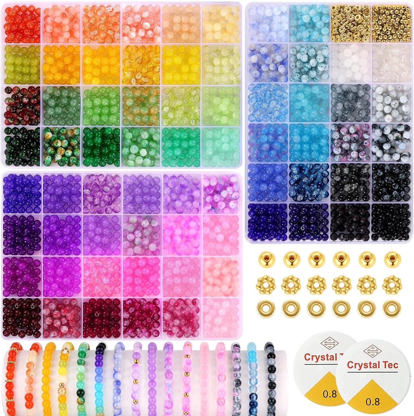 Pop Beads and Product Image 6mm Glass Beads for Bracelets
