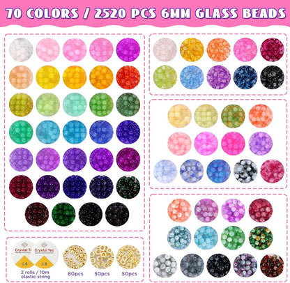 Pop Beads and Product Image 6mm Glass Beads for Bracelets