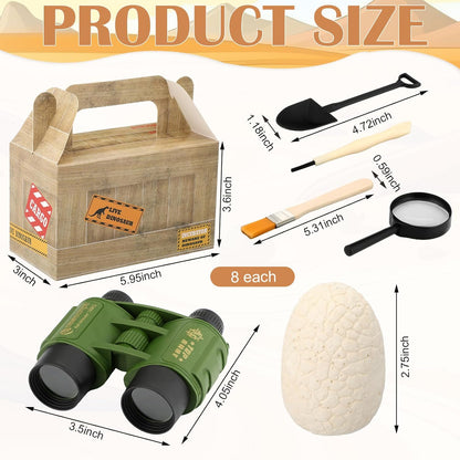 56 Pcs Dinosaur Eggs Dig Kit Toys for Kids Dinosaur Party Favors Dino Treat Boxes Telescope Excavation Tools Eggs Surprise Dino Birthday Decorations for Boys Girls