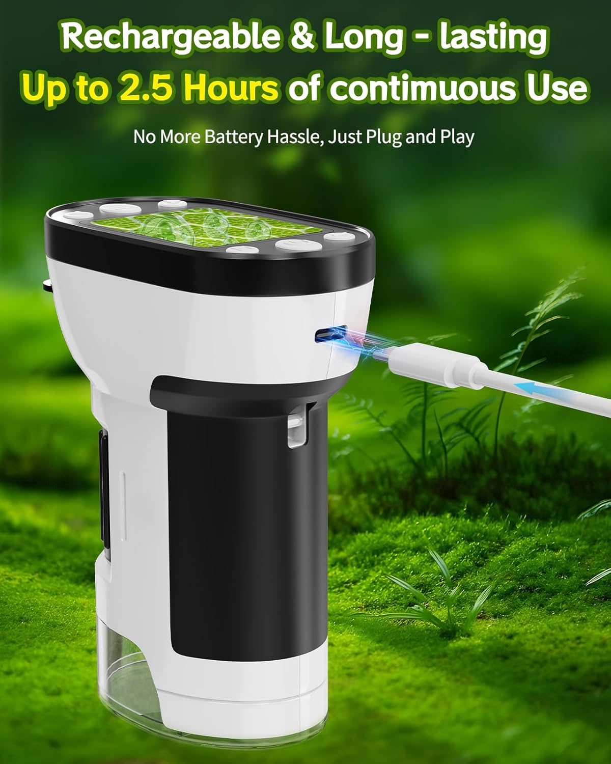 1000X Handheld Microscope for Kids, 2.0" Screen Pocket Microscope, Adjustable LED Screen Rechargeable, Toys for Christmas Birthday Gifts Toys Portable Edu Gift Age 4-6 8-12 Children Students