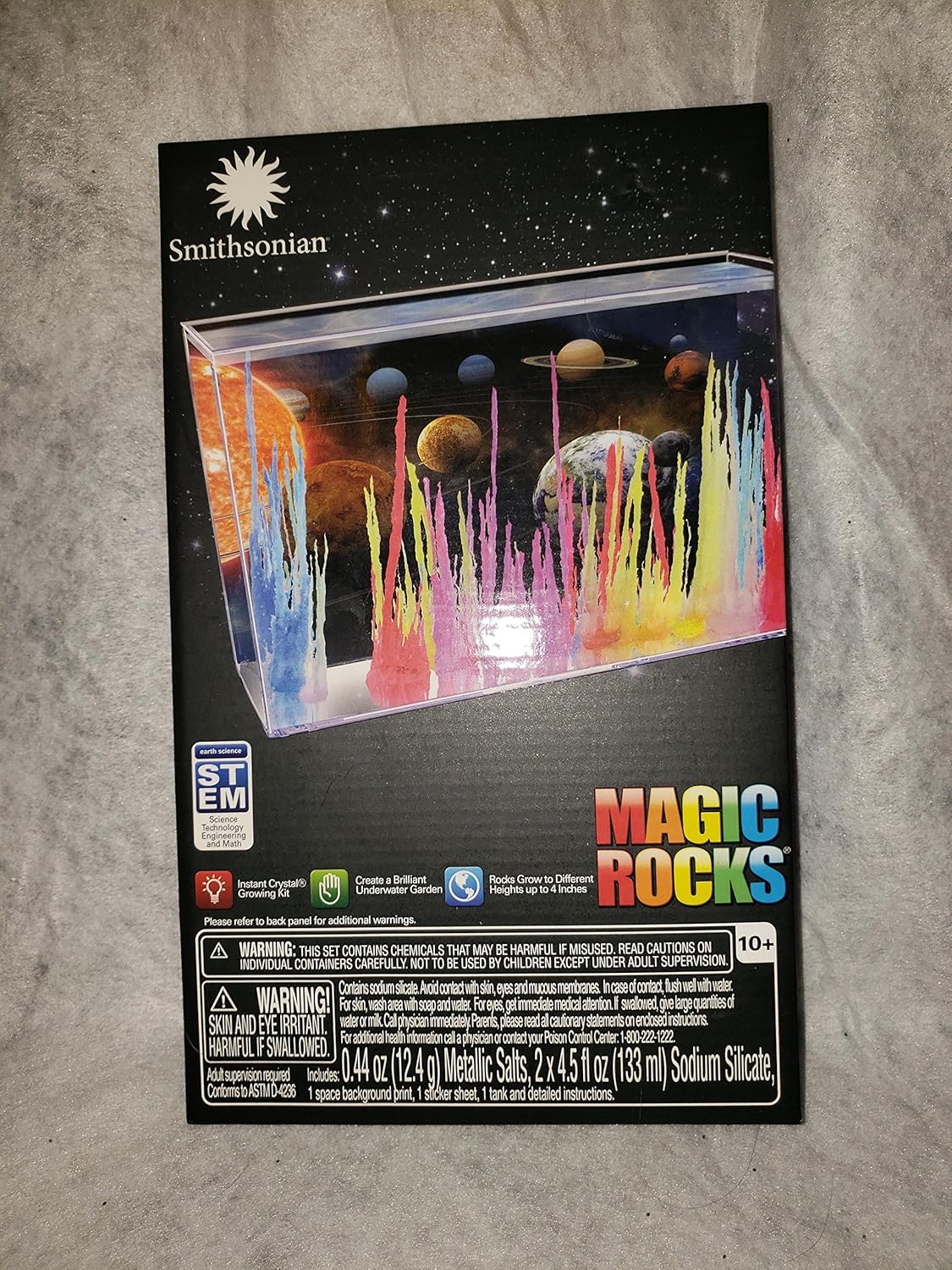 Magic Rocks: Crystal Growing Kit - Instant, Up to 4 Inch Tall, Underwater Garden - Ages 10+