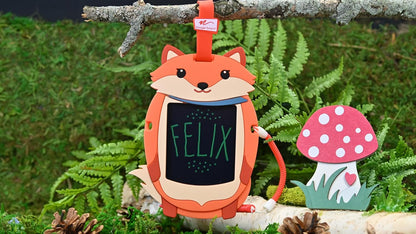 Sketch Pals Fox 4” LCD Writing Tablet for Kids – Reusable Mess-Free Drawing Pad with Tethered Stylus – Clip-On Travel Doodle Board Toy – Ages 3+