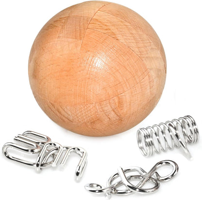 Wooden Puzzle Magic Ball Brain Teasers Toy Intelligence Game Sphere Puzzles for Adults/Kids