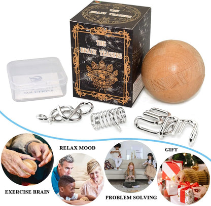 Wooden Puzzle Magic Ball Brain Teasers Toy Intelligence Game Sphere Puzzles for Adults/Kids