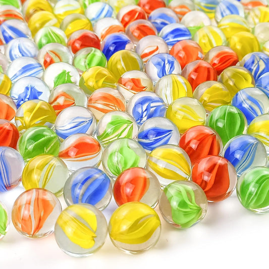 200PCS Glass Marbles - Marble Collection Cat Eye Mix 4 Colors 16mm for Marble Game & Home Decoration