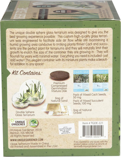 Grow Your Own Venus Fly Trap, Kids Garden Glass Terrarium Starting Kit to Sprout Flytrap and Sundew Plants, Includes Seed and Complete Terrarium Supplies for The Plant to Thrive
