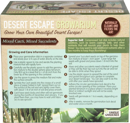 Grow Your Own Venus Fly Trap, Kids Garden Glass Terrarium Starting Kit to Sprout Flytrap and Sundew Plants, Includes Seed and Complete Terrarium Supplies for The Plant to Thrive