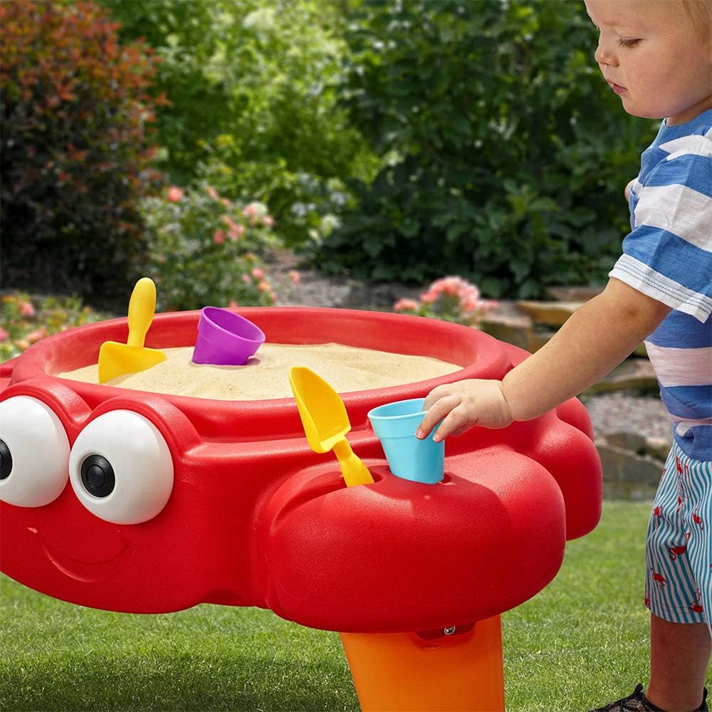 Crabbie Sand Table, Kids Sand Activity Sensory Table, 4 Piece Accessory Kit, Toddler Summer Outdoor Toys, Ages 1.5 - 6 Years Old