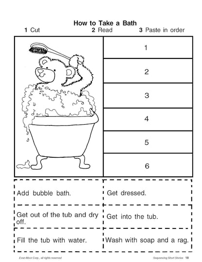Evan-Moor Short Story Sequencing, Grades 1-2 - Teacher Reproducibles Print