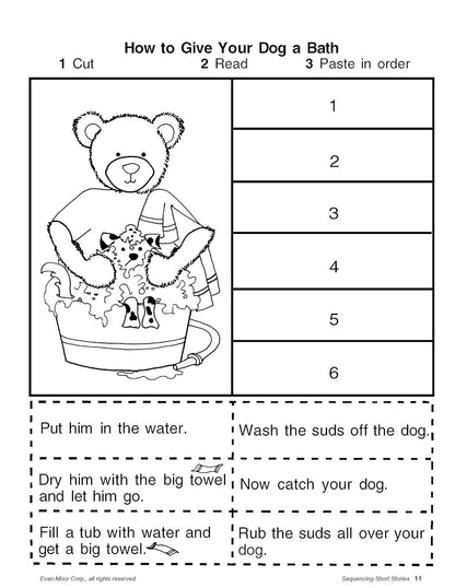 Evan-Moor Short Story Sequencing, Grades 1-2 - Teacher Reproducibles Print